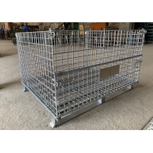 Cage de stockage en acier pliable en treillis métallique